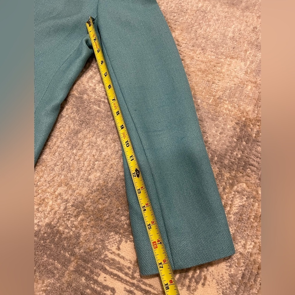 Josephine Chaus Silk Two Piece Suit Blazer Size 8. Skirt Size 10 Aqua Blue/Teal - Picture 10 of 14